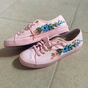 Keds x Rifle Paper Co Pink Embroidered Sneakers